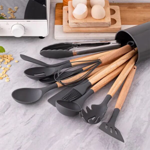 12-Piece Premium Silicone & Wood Kitchen Utensil Set