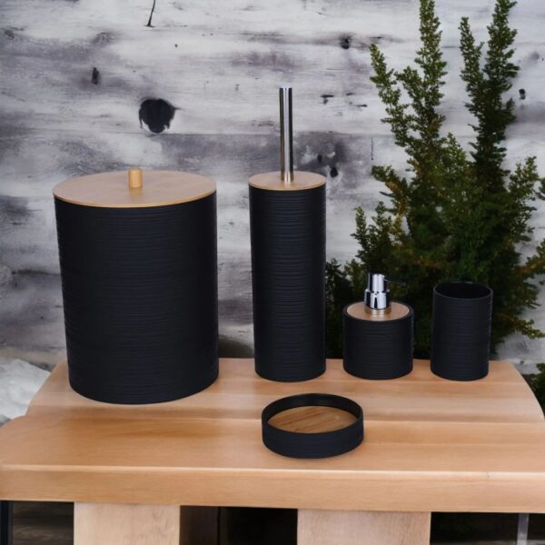 Elite 5-Piece Black Matte Bamboo Set