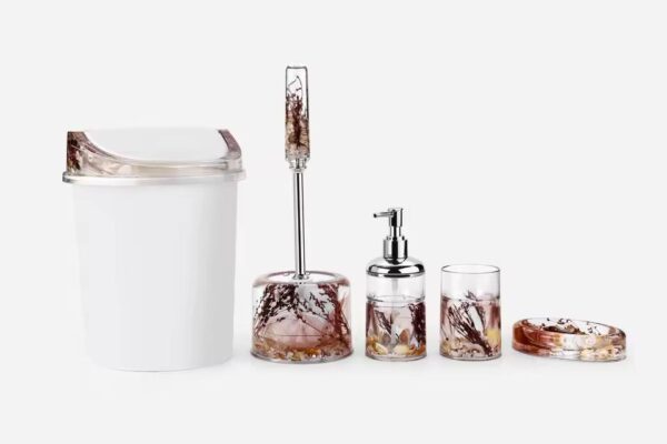 Ocean Bloom 5-Piece Acrylic Luxury bathroom Set