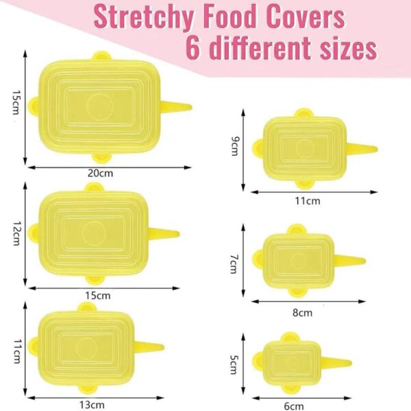 6-Pack Rectangular Silicone Seal Lids