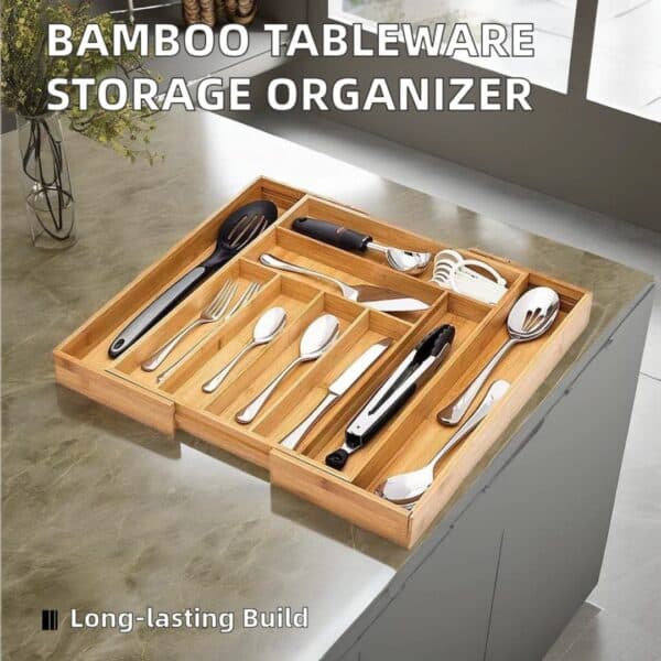 Multi-Section Wooden Drawer Organizer