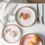 7-Piece Hand-Painted Marble & Gold Dinnerware Set