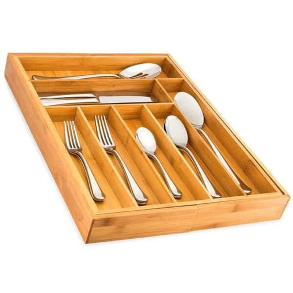 Multi-Section Wooden Drawer Organizer