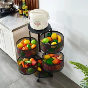 5-Tier Heavy-Duty Rotating Storage Trolley (Round)