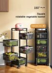 5-Tier Square Rotating Storage Trolley