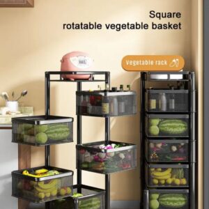 5-Tier Square Rotating Storage Trolley