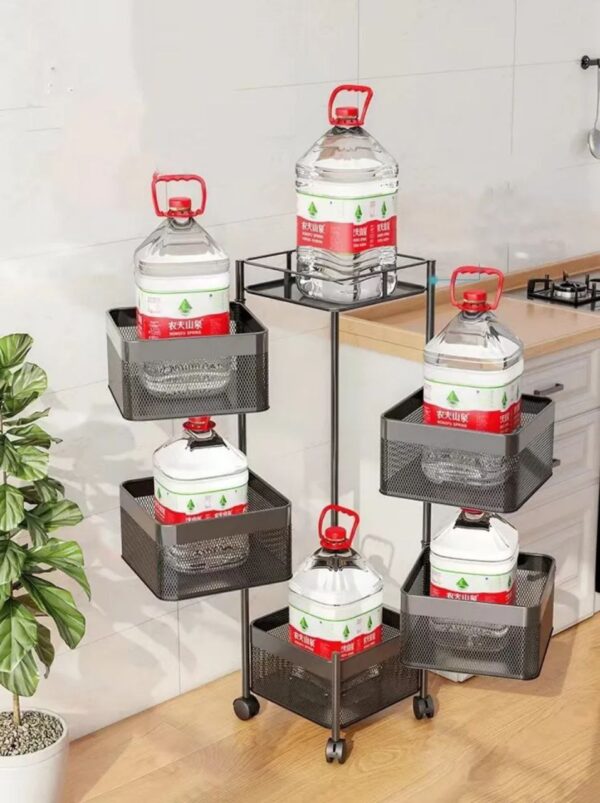 5-Tier Square Rotating Storage Trolley