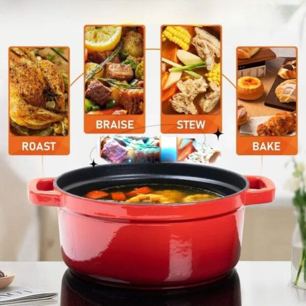 10cm Round Enameled Cast Iron Dutch Oven