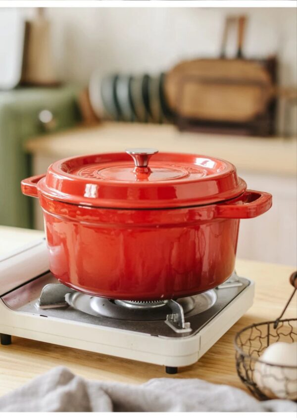 10cm Round Enameled Cast Iron Dutch Oven