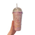 LED 500ml Double-Layer Straw Bottle