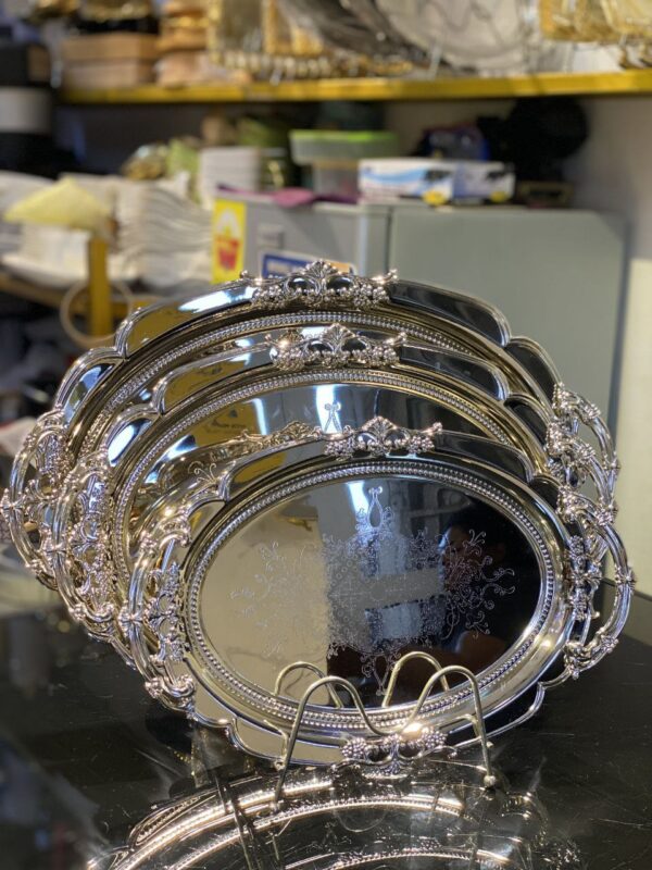 3-Piece Baroque Serving Tray Set