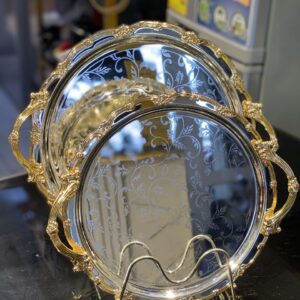 2-Piece Polished Serving Tray Set