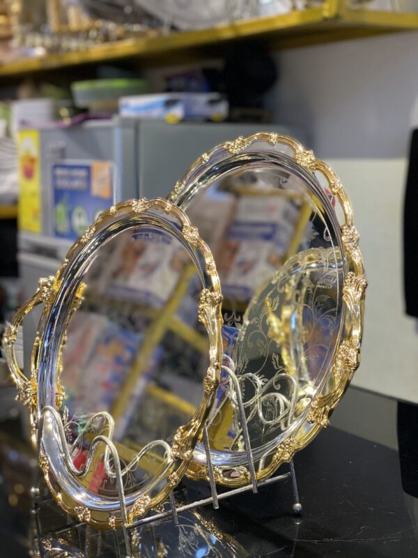 2-Piece Polished Serving Tray Set