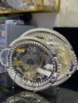 2-Piece Ornate Mirror-Finish Tray Set