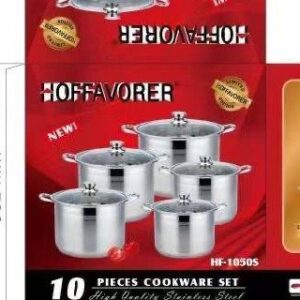 Hoffavorer 10-Piece Professional Stainless Steel Cookware Se