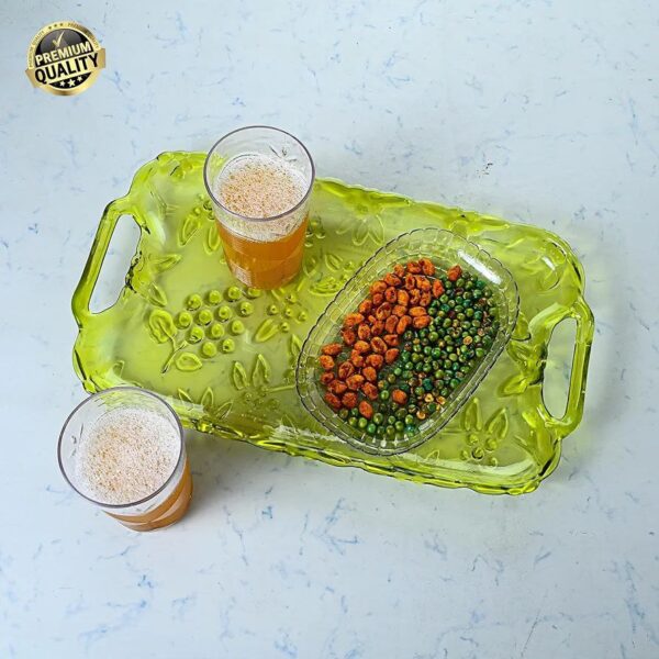 Small Acrylic Berry-Embossed Serving Tray