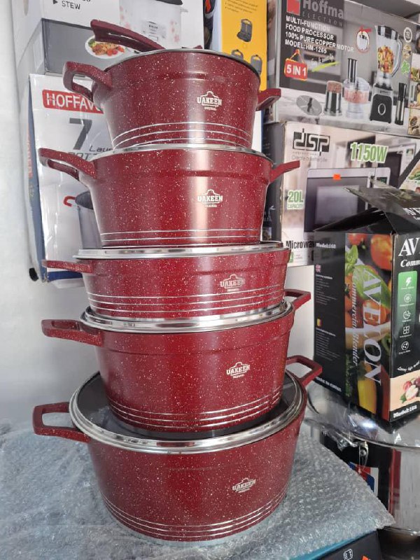 Uakeen 5-Piece Professional Die-Cast Cookware Set