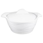 2.5L Luxurious Ceramic Soup Pot with Gold Accents