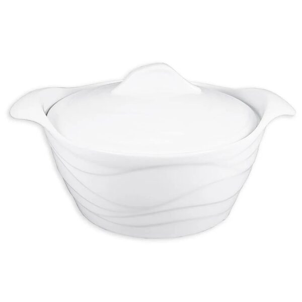 2.5L Luxurious Ceramic Soup Pot with Gold Accents