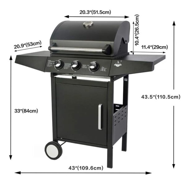 Precision Gas BBQ Grill with Side Shelves