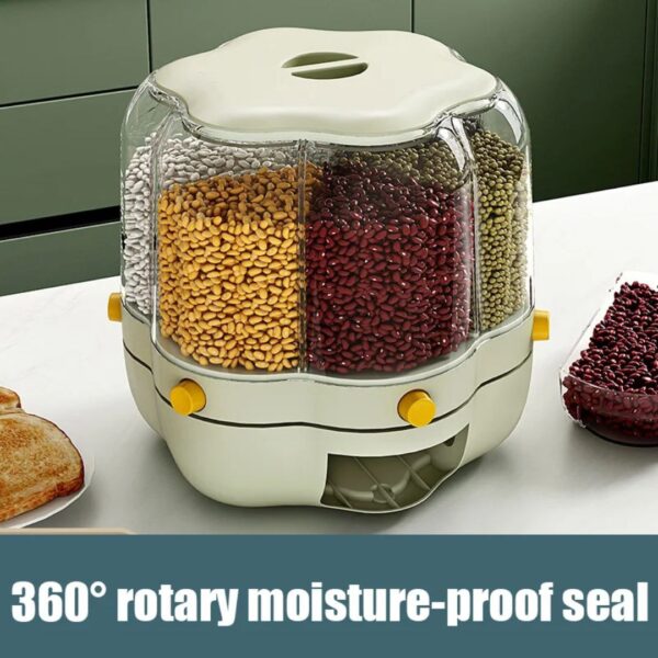 360° Rotating 6-Compartment Grain Dispenser