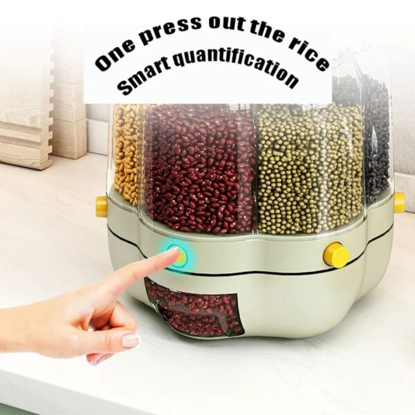 360° Rotating 6-Compartment Grain Dispenser