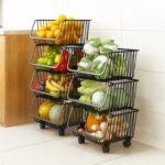 Titan-Grid 4-Tier Stackable Metal Rolling Utility Trolley