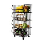 Titan-Grid 4-Tier Stackable Metal Rolling Utility Trolley