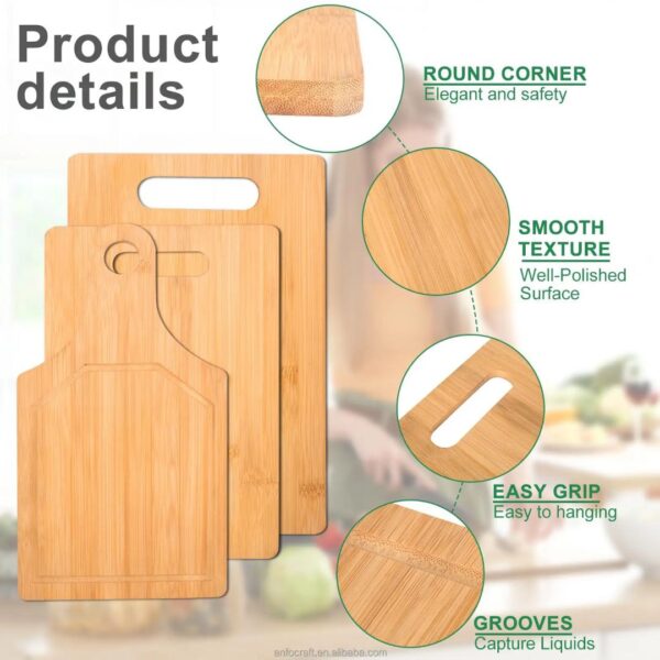 3-Piece Eco-Friendly Bamboo Cutting Board Set