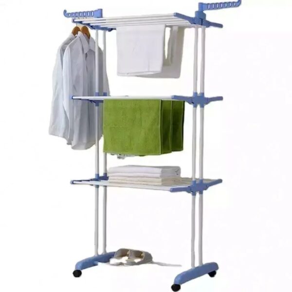 3-Tier Foldable Laundry Station with Rolling Casters