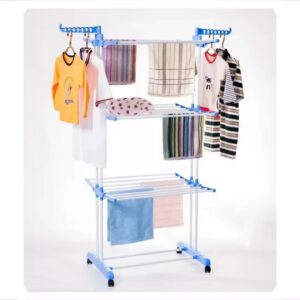 3-Tier Foldable Laundry Station with Rolling Casters