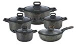 Momcoc™ Royal-Granite Elite 5-Piece High-Depth Cookware Set