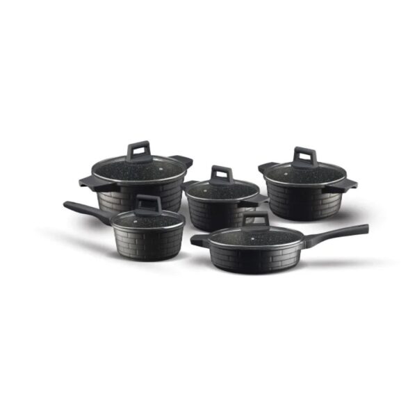 Space-Save Block 5-Piece High-Performance Cookware Set