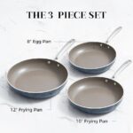 3-Piece "Eco-Crystal" Ceramic Skillet Set