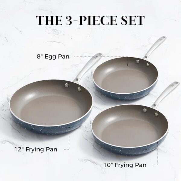 3-Piece "Eco-Crystal" Ceramic Skillet Set