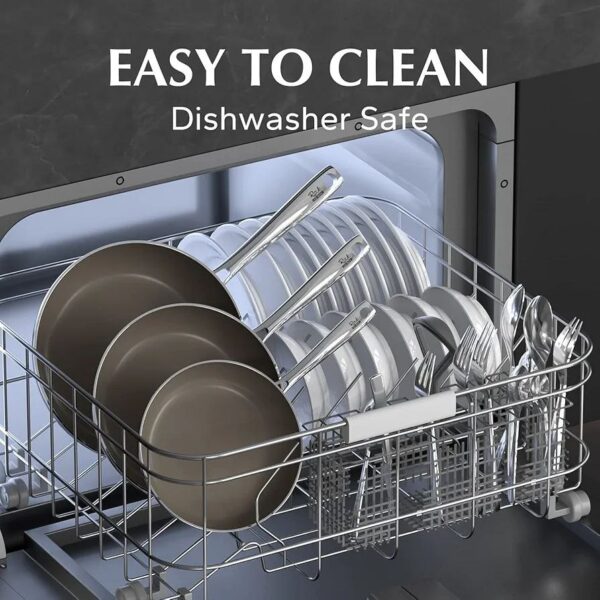 3-Piece "Eco-Crystal" Ceramic Skillet Set