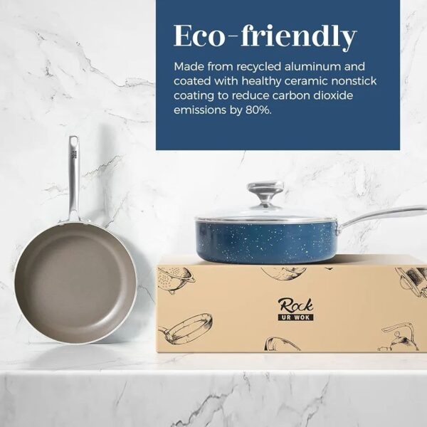 3-Piece "Eco-Crystal" Ceramic Skillet Set