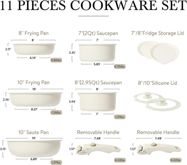 11-Piece "Space-Sync" Modular Ceramic Cookware Set
