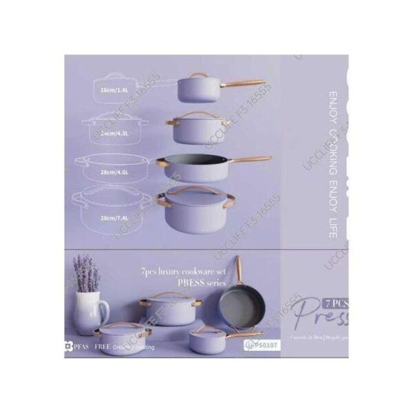 UCC LIFE 7-Piece "Press Series" Professional Luxury Cookware Set