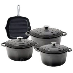 4-Piece High-Grade Enamel Cast Iron Casserole Set