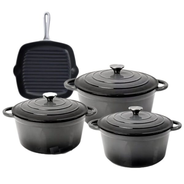 4-Piece High-Grade Enamel Cast Iron Casserole Set