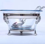 1.3L Glass & Gold Luxury Chafing Dish Set