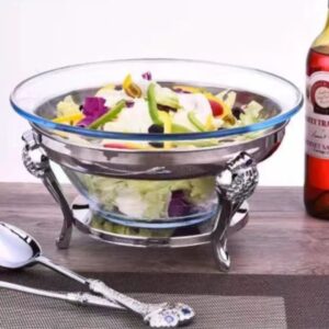 1.3L Glass & Gold Luxury Chafing Dish Set