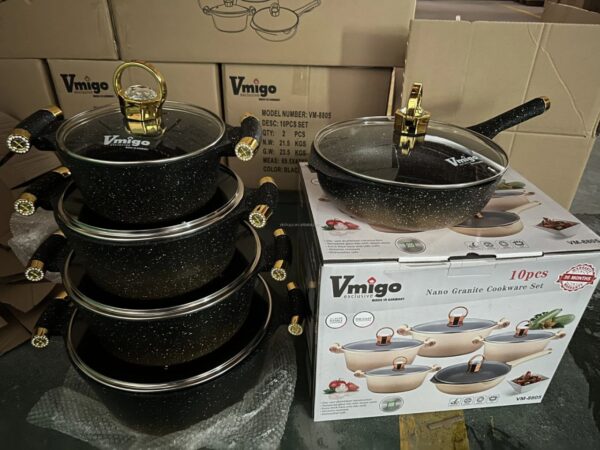 Vmigo 10-Piece Nano Granite Professional Cookware Set