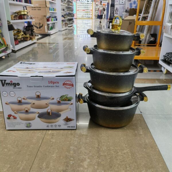 Vmigo 10-Piece Nano Granite Professional Cookware Set