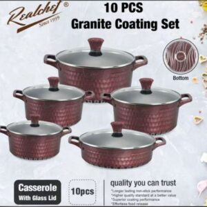 RealChef 10-Piece Professional Forged Granite Cookware Set