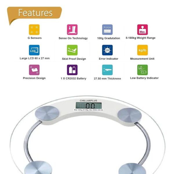 Professional 180kg Digital Glass Weight Scale