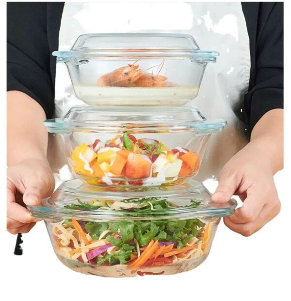 3-Piece Borosilicate Bowl Set