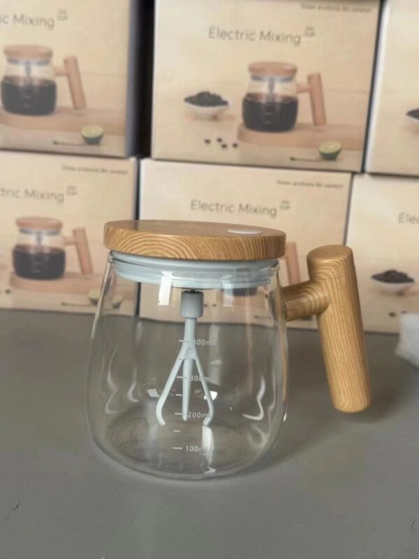 Glass Self-Stirring Mug