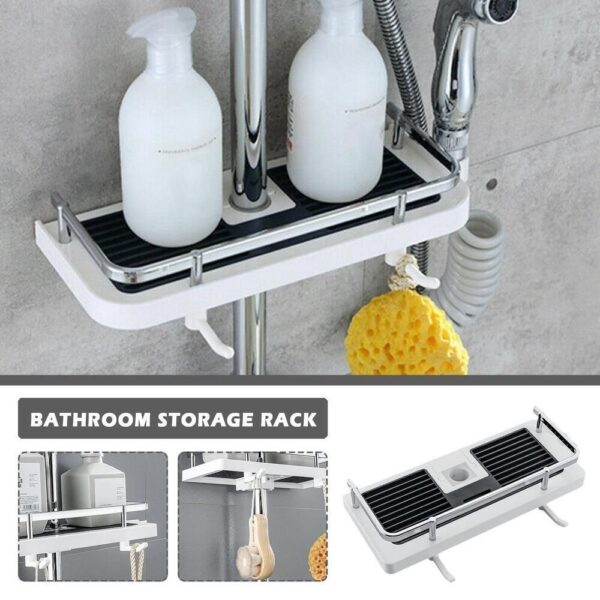Drill-Free Shower Rod Mount Caddy